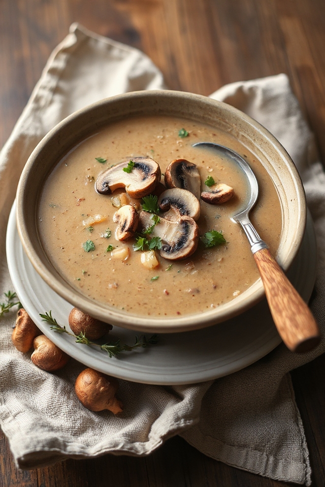 creamy homemade mushroom soup