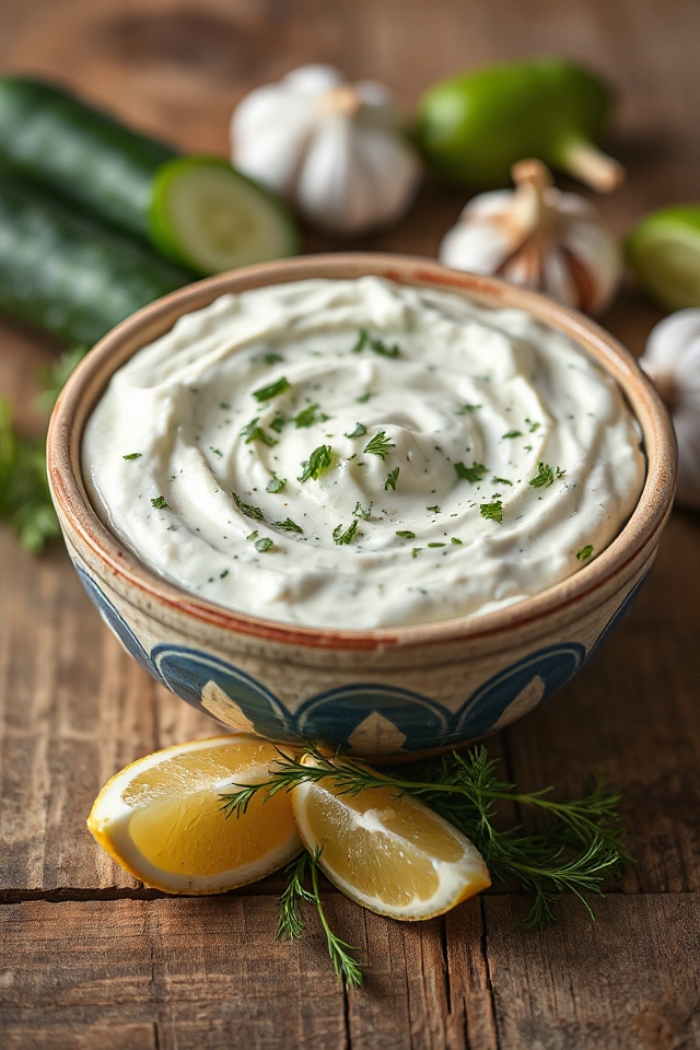 creamy homemade tzatziki dip