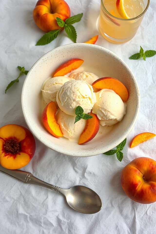 delicious homemade peach ice cream