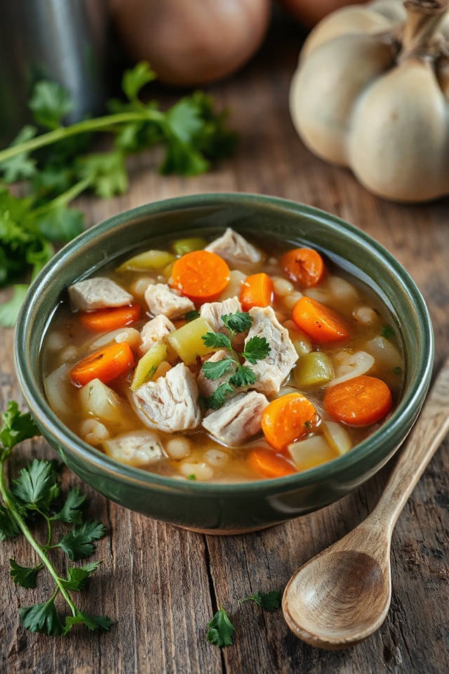 delicious homemade turkey soup
