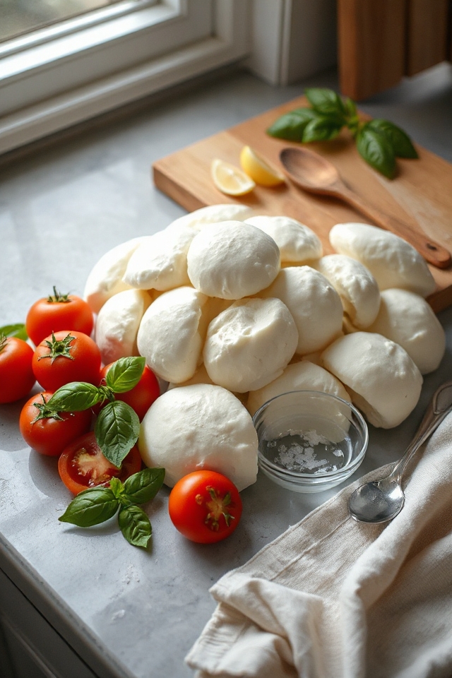 fresh homemade mozzarella cheese