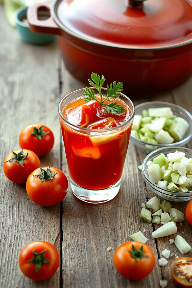 fresh homemade tomato juice