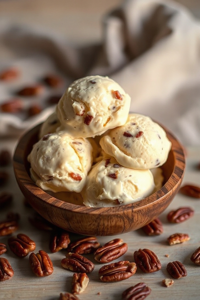 homemade butter pecan ice cream