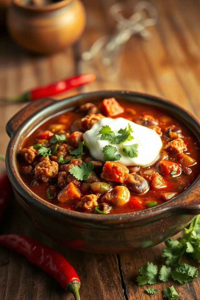 homemade chili cooking process