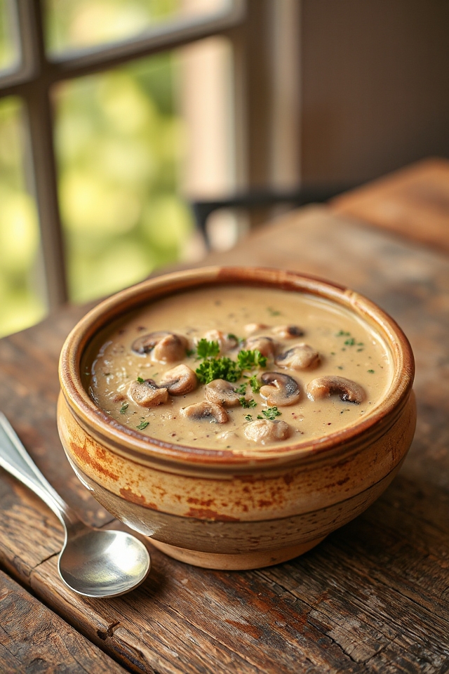 homemade creamy mushroom soup