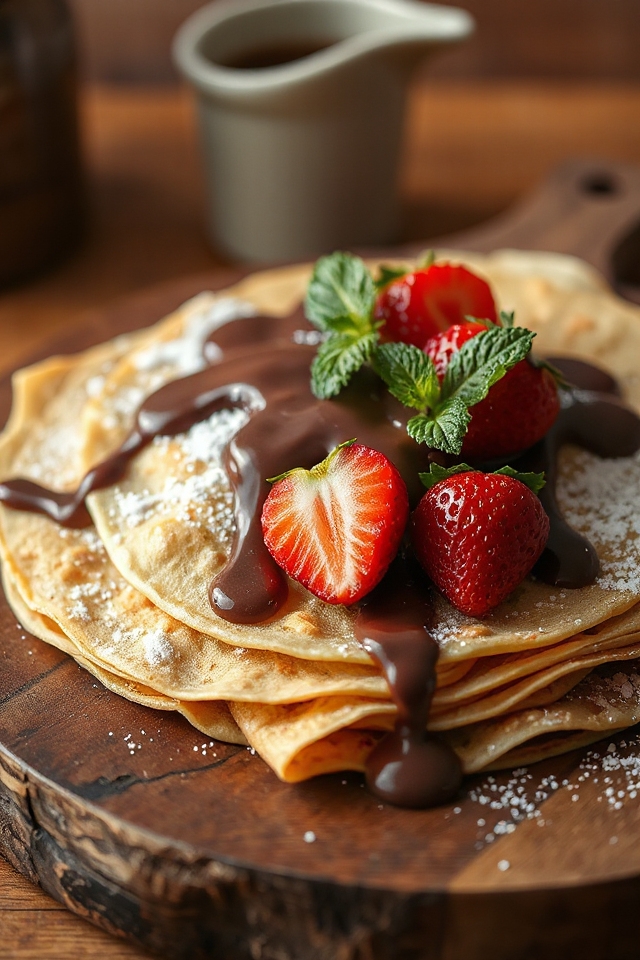 homemade crepes with toppings