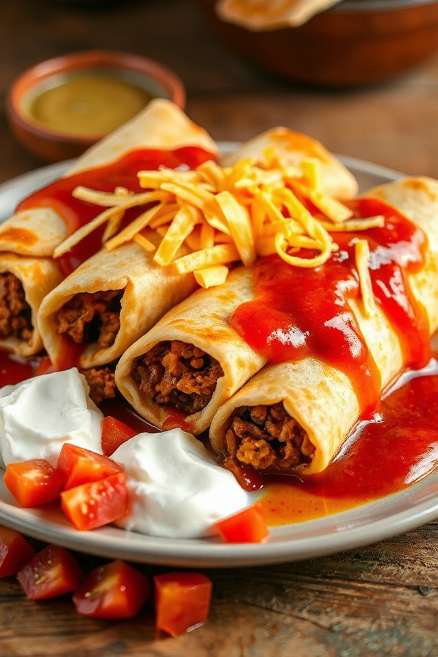 homemade enchiladas with sauce
