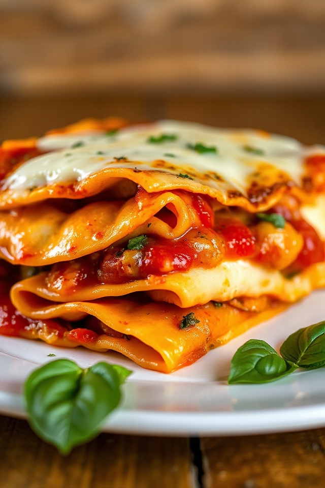 homemade lasagna layering process