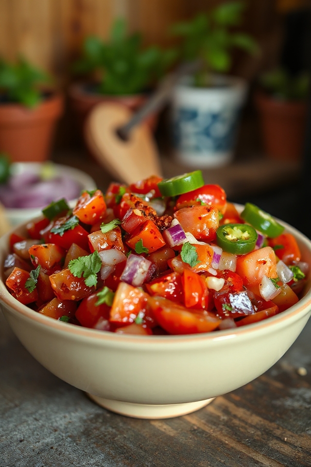 homemade salsa fiesta preparation
