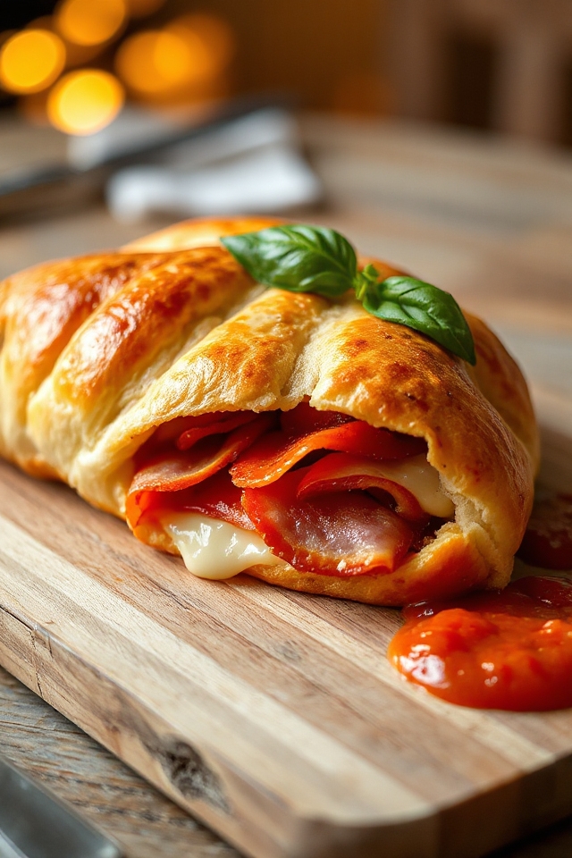 homemade stromboli baking process